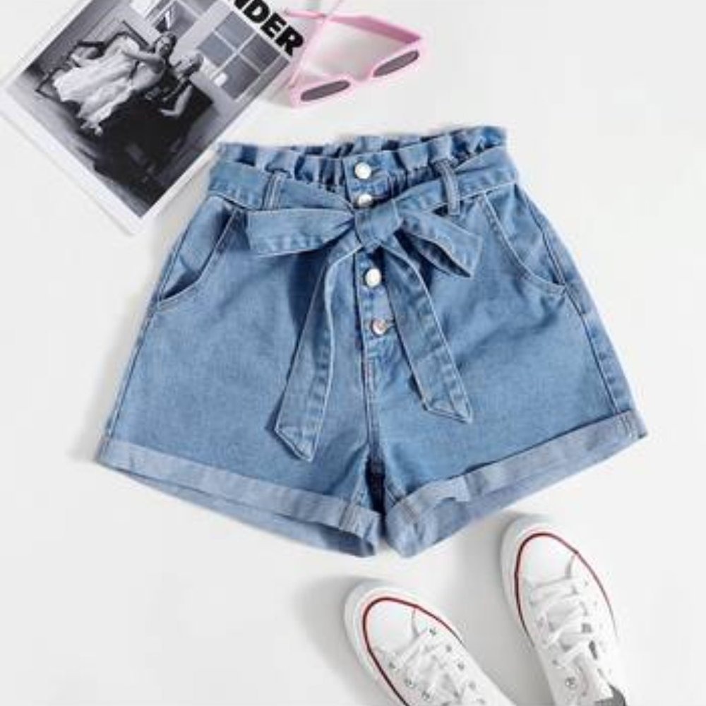 Shein Paper Bag Jean Shorts